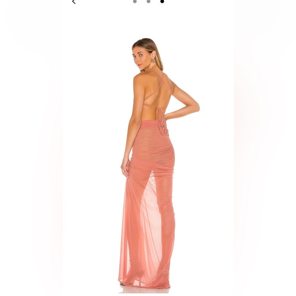 Michael Costello Peach Backless Dress - Picture 4 of 6
